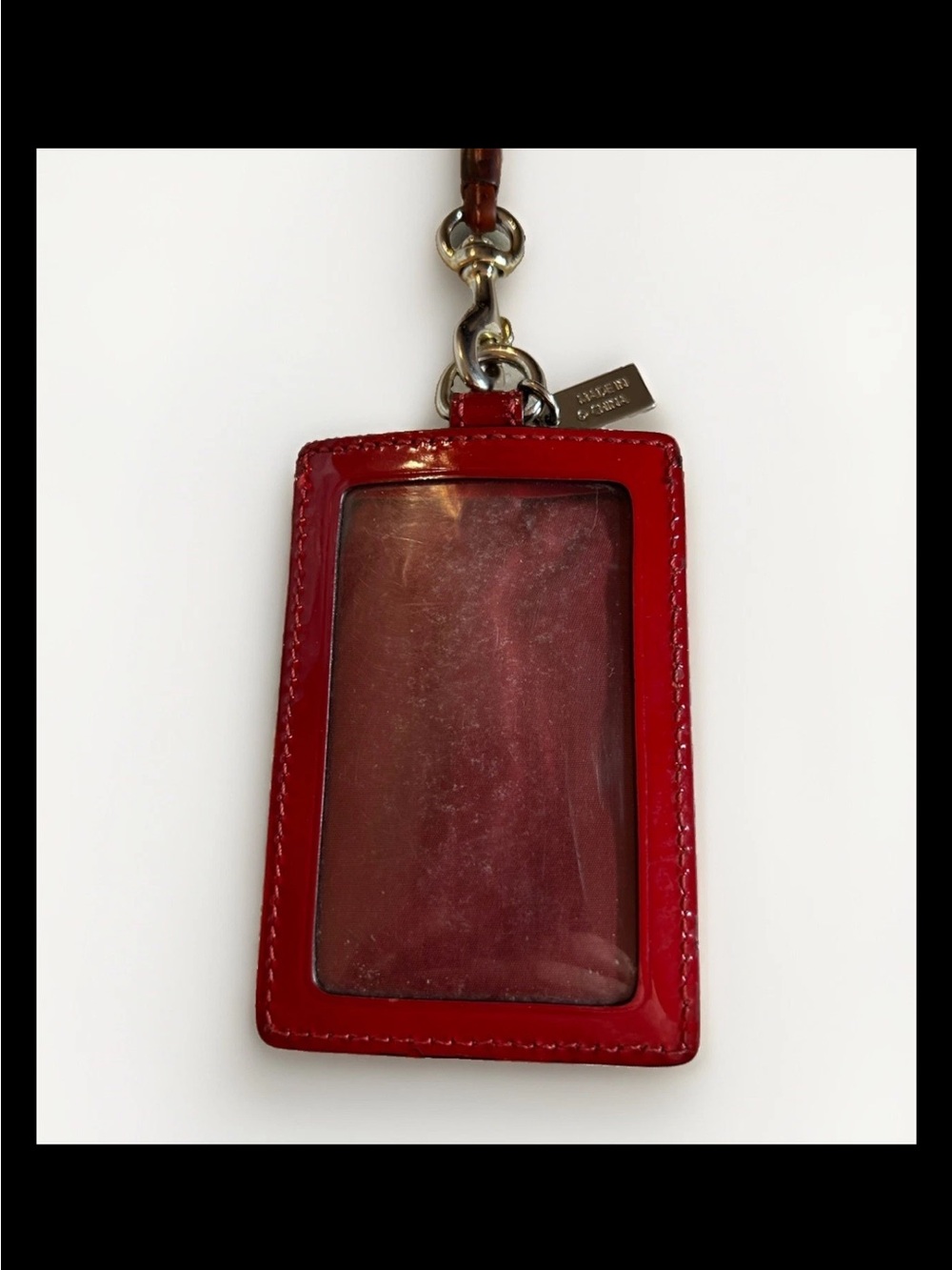 Coach Monkey Bag Charm/Lanyard- Brown Haircalf Fur, Red Patent Leather RARE 2016 - Picture 5 of 8